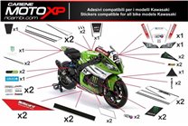 Kit adesivi compatibile con Kawasaki Zx6R 2003 - 2004 - MXPKAD4619