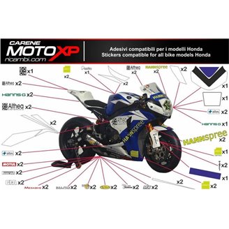 Kit Autocollants compatible avec Honda Cbr 1000 RR 2012 - 2016 - MXPKAD9403