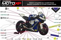 Kit adesivi compatibile con Honda Cbr 600 F 2012 - 2017 - MXPKAD8812