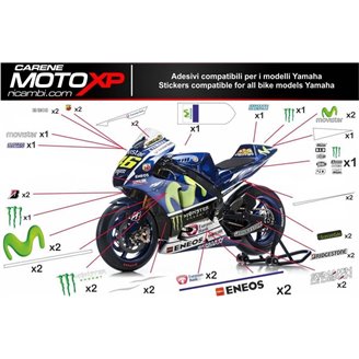 Kit de pegatinas compatible con Yamaha R6 2017 - 2022 - MXPKAD11418