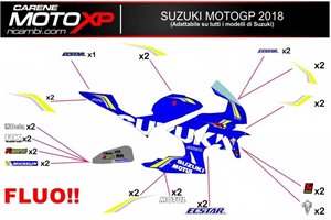 Kit adesivi compatibile con Suzuki Gsxr 600/750 2011 - 2019 - MXPKAD12103