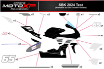 Kit adesivi compatibile con Yamaha R1 2020 - 2024 - MXPKAD17054