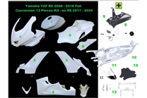 Yamaha R6 2008-2016 / kit conversione a R6 2017 - set completo racing in 12-pezzi  - MXPCRD7293