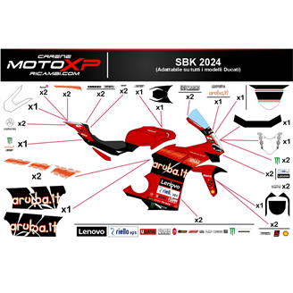 Kit adesivi compatibile con Ducati Panigale V4 V4S 2025 - MXPKAD118017
