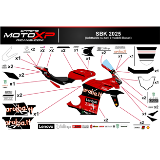 Kit adesivi compatibile con Ducati Panigale V4 V4S 2025 - MXPKAD118077
