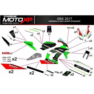 Kit adesivi compatibile con Kawasaki Ninja ZX4-RR 2024 - 2025 - MXPKAD18337