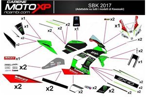 Kit adesivi compatibile con Kawasaki Ninja ZX4-RR 2024 - 2025 - MXPKAD18337