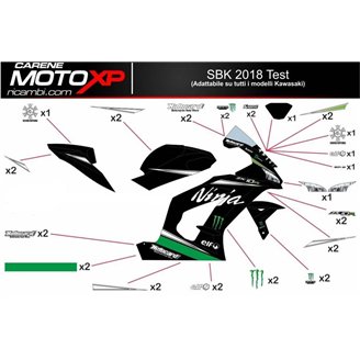 Kit adesivi compatibile con Kawasaki Ninja ZX4-RR 2024 - 2025 - MXPKAD18336