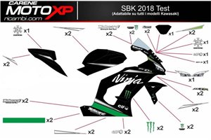 Kit adesivi compatibile con Kawasaki Ninja ZX4-RR 2024 - 2025 - MXPKAD18336