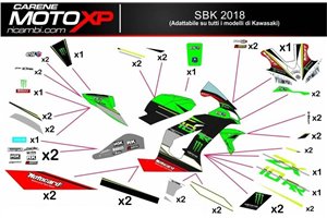 Kit adesivi compatibile con Kawasaki Ninja ZX4-RR 2024 - 2025 - MXPKAD18335