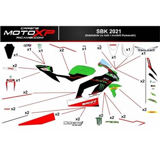 Kit adesivi compatibile con Kawasaki Ninja ZX4-RR 2024 - 2025 - MXPKAD18332