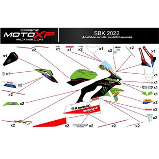 Kit adesivi compatibile con Kawasaki Ninja ZX4-RR 2024 - 2025 - MXPKAD18331