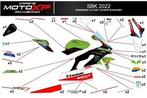 Kit adesivi compatibile con Kawasaki Ninja ZX4-RR 2024 - 2025 - MXPKAD18331
