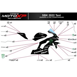 Kit adesivi compatibile con Kawasaki Ninja ZX4-RR 2024 - 2025 - MXPKAD18330