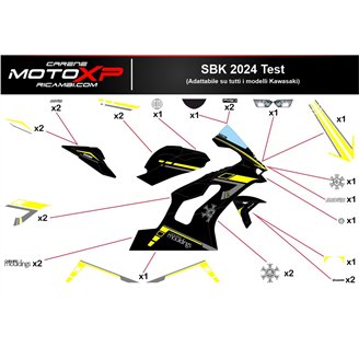 Kit adesivi compatibile con Kawasaki Ninja ZX4-RR 2024 - 2025 - MXPKAD18329