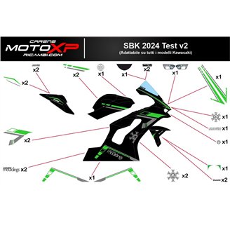 Kit adesivi compatibile con Kawasaki Ninja ZX4-RR 2024 - 2025 - MXPKAD18328