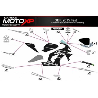 Kit adesivi compatibile con Kawasaki Ninja ZX4-RR 2024 - 2025 - MXPKAD18326
