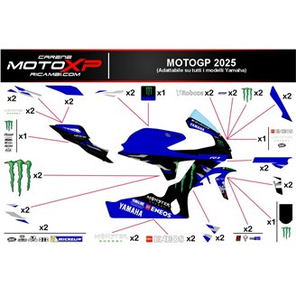 Kit de pegatinas compatible con Yamaha R6 2017 - 2024 - MXPKAD18424