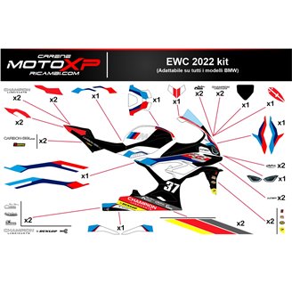 Kit adesivi compatibile con Bmw S 1000RR 2023 - 2024 - MXPKAD17016