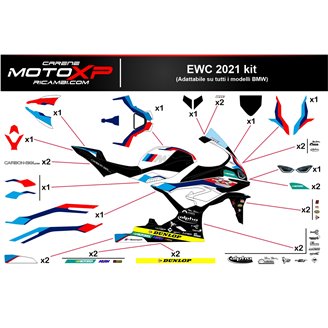 Kit adesivi compatibile con Bmw S 1000RR 2023 - 2024 - MXPKAD17016