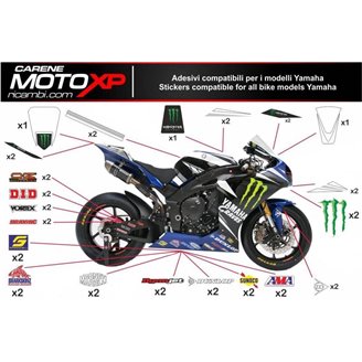 Sticker set compatible with Yamaha R6 2017 - 2022 - MXPKAD11398