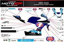 Kit adesivi compatibile con Yamaha R6 2017 - 2024 - MXPKAD18277