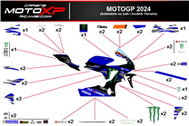 Kit adesivi compatibile con Yamaha R6 2017 - 2024 - MXPKAD17301