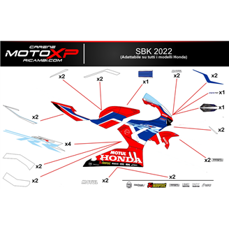 Kit adesivi compatibile con Honda Cbr 600 RR 2013 - 2019 - MXPKAD9058