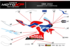 Kit adesivi compatibile con Honda Cbr 600 RR 2013 - 2019 - MXPKAD9058