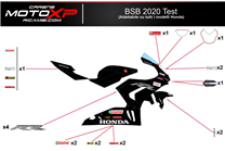 Kit adesivi compatibile con Honda Cbr 600 RR 2013 - 2019 - MXPKAD9070