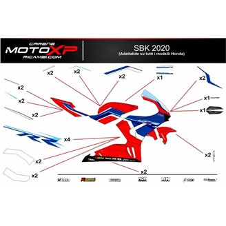 Kit adesivi compatibile con Honda Cbr 600 RR 2013 - 2019 - MXPKAD9101