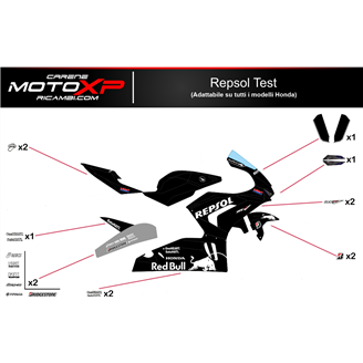 Kit adesivi compatibile con Honda Cbr 600 RR 2013 - 2019 - MXPKAD9091