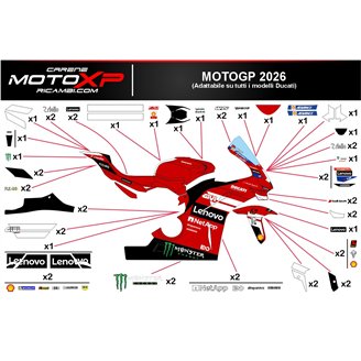 Kit adesivi compatibile con Ducati Panigale V4 V4S 2025 - 2026 - MXPKAD119017