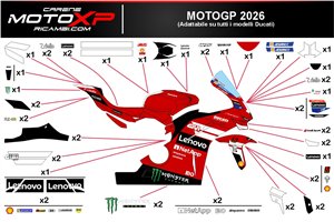 Kit adesivi compatibile con Ducati Panigale V4 V4S 2025 - 2026 - MXPKAD119017